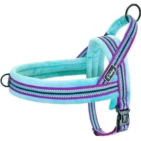 🌈 6/$60, Didog Soft Padded Dog Harness, Large, Turqoise/Purple - Picture 3 of 5
